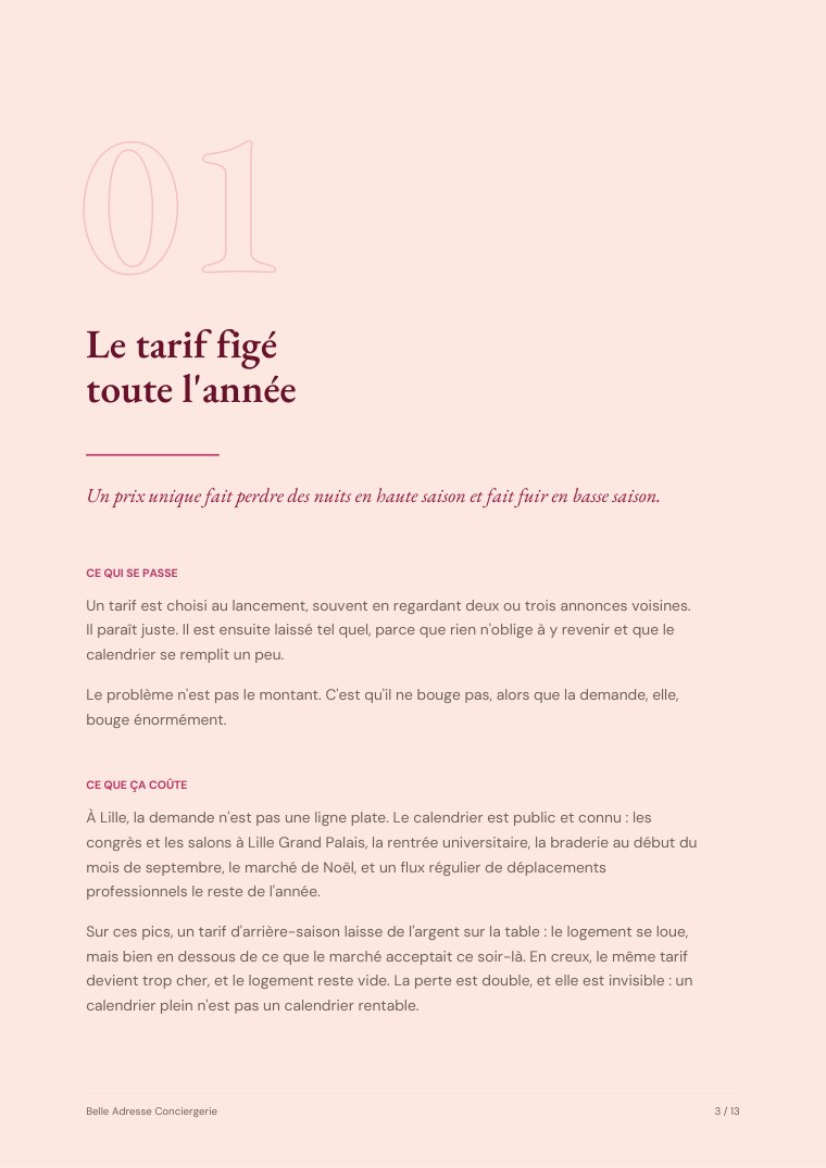 Chapitre 01 : le tarif figé